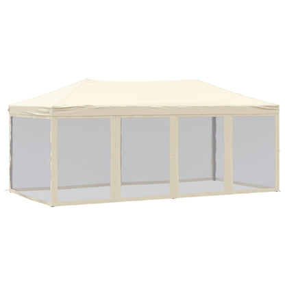 vidaXL Folding Party Tent with Sidewalls Cream 3x6 m - 12908