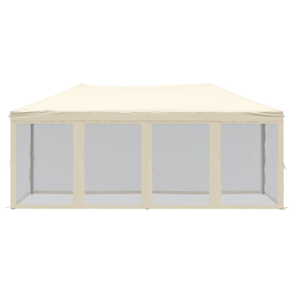 vidaXL Folding Party Tent with Sidewalls Cream 3x6 m - 12908