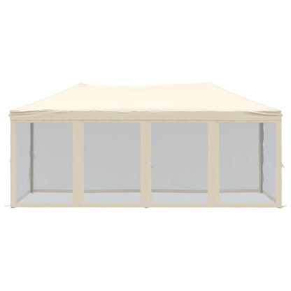 vidaXL Folding Party Tent with Sidewalls Cream 3x6 m - 12908