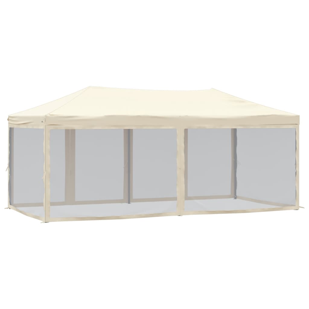 vidaXL Folding Party Tent with Sidewalls Cream 3x6 m - 12908