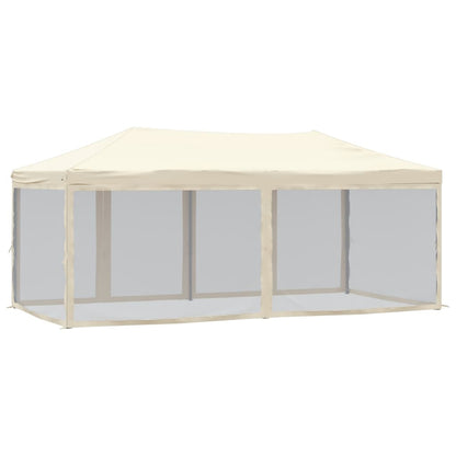 vidaXL Folding Party Tent with Sidewalls Cream 3x6 m - 12908
