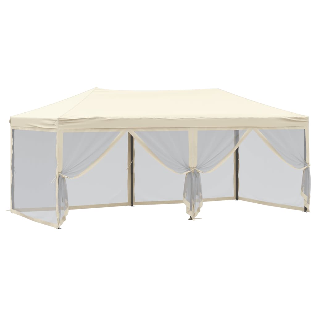vidaXL Folding Party Tent with Sidewalls Cream 3x6 m - 12908