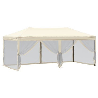 vidaXL Folding Party Tent with Sidewalls Cream 3x6 m - 12908