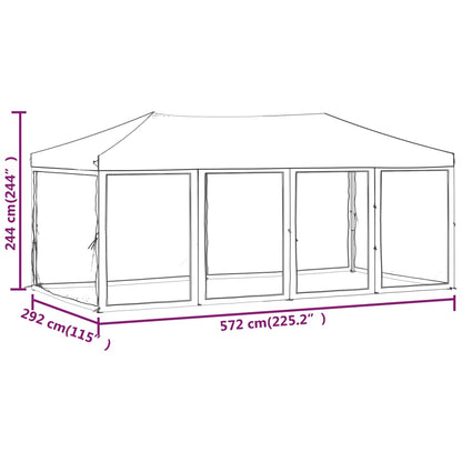vidaXL Folding Party Tent with Sidewalls Cream 3x6 m - 12908