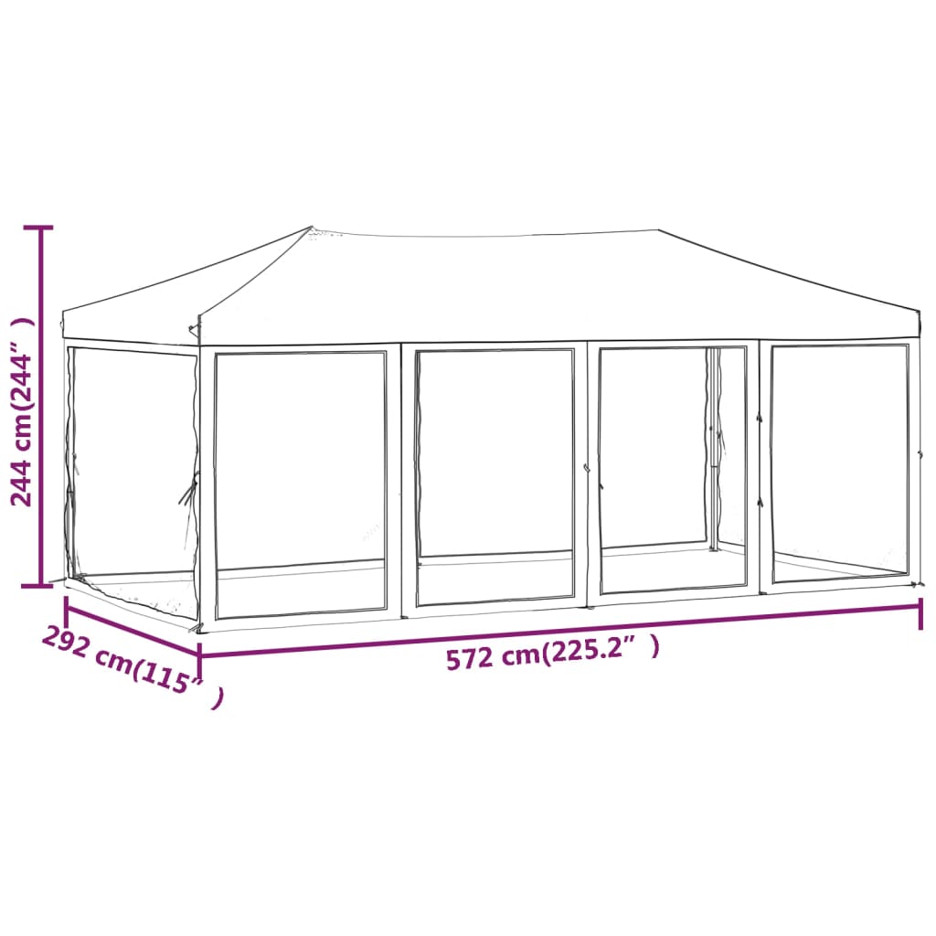 vidaXL Folding Party Tent with Sidewalls Anthracite 3x6 m - 12909