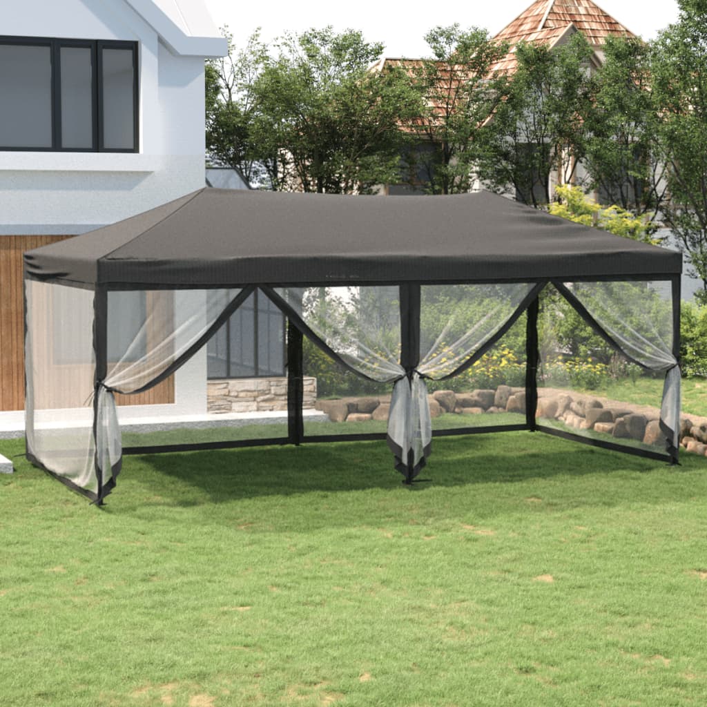 vidaXL Folding Party Tent with Sidewalls Anthracite 3x6 m - 12909