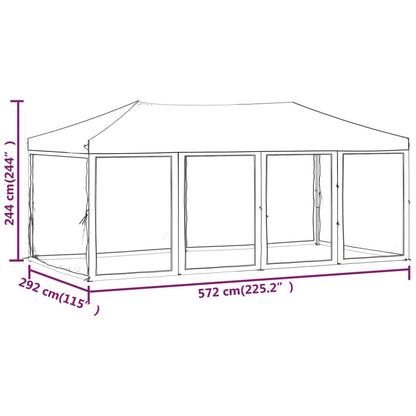 vidaXL Folding Party Tent with Sidewalls White 3x6 m - 12922
