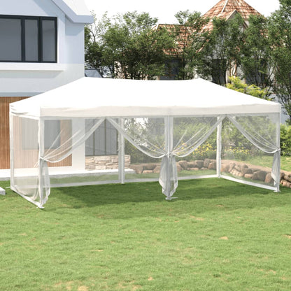vidaXL Folding Party Tent with Sidewalls White 3x6 m - 12922