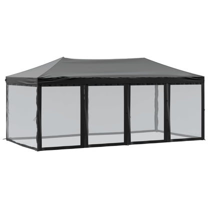 vidaXL Folding Party Tent with Sidewalls Black 3x6 m - 12923
