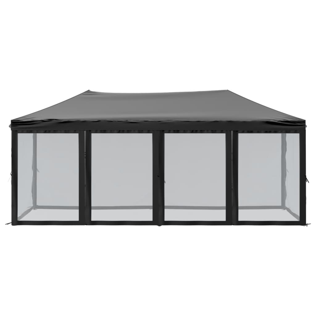 vidaXL Folding Party Tent with Sidewalls Black 3x6 m - 12923