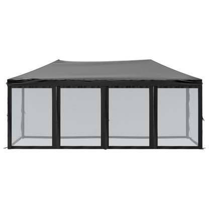 vidaXL Folding Party Tent with Sidewalls Black 3x6 m - 12923