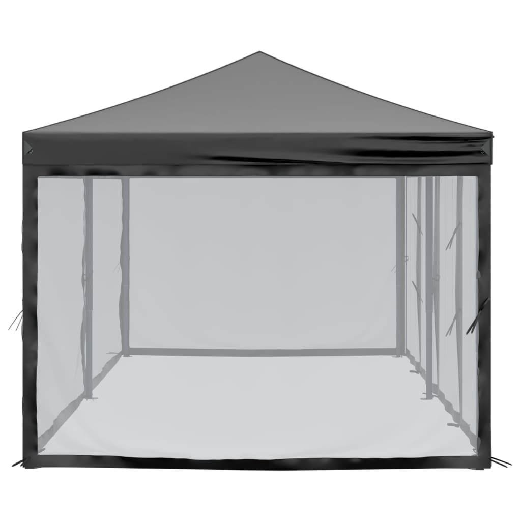 vidaXL Folding Party Tent with Sidewalls Black 3x6 m - 12923