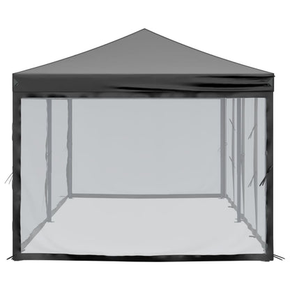 vidaXL Folding Party Tent with Sidewalls Black 3x6 m - 12923