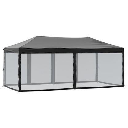 vidaXL Folding Party Tent with Sidewalls Black 3x6 m - 12923