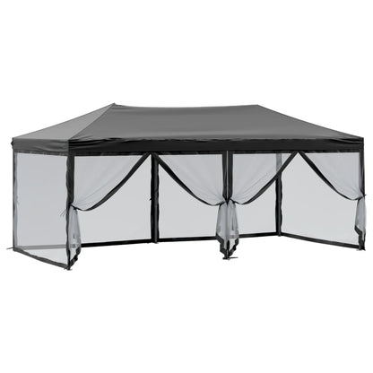 vidaXL Folding Party Tent with Sidewalls Black 3x6 m - 12923