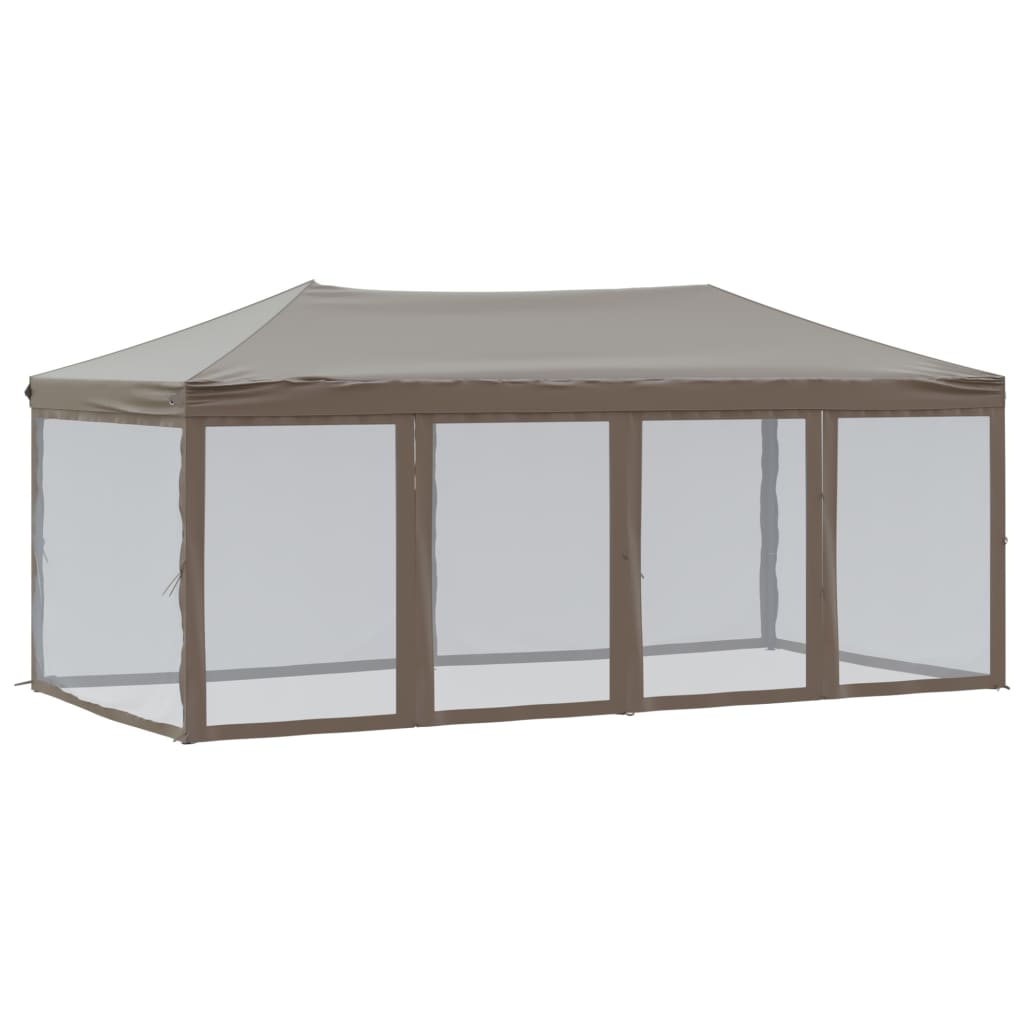 vidaXL Folding Party Tent with Sidewalls Taupe 3x6 m - 12928