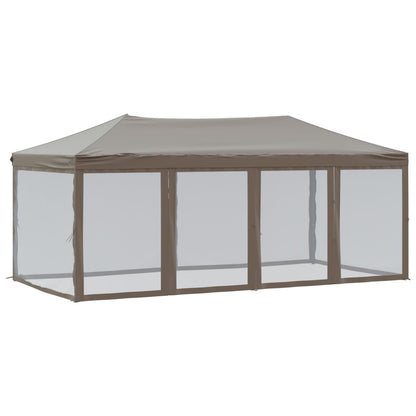vidaXL Folding Party Tent with Sidewalls Taupe 3x6 m - 12928