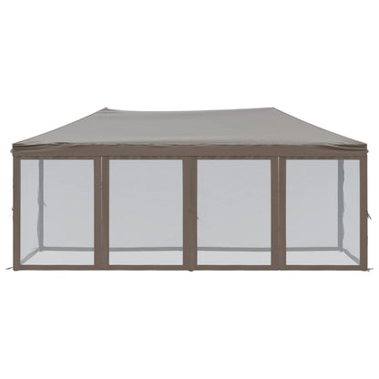 vidaXL Folding Party Tent with Sidewalls Taupe 3x6 m - 12928