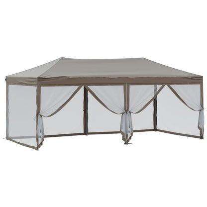 vidaXL Folding Party Tent with Sidewalls Taupe 3x6 m - 12928