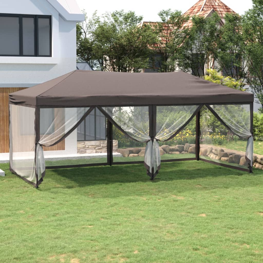 vidaXL Folding Party Tent with Sidewalls Taupe 3x6 m - 12928
