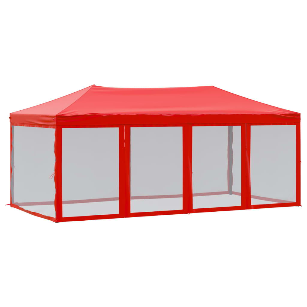 vidaXL Folding Party Tent with Sidewalls Red 3x6 m - 12929