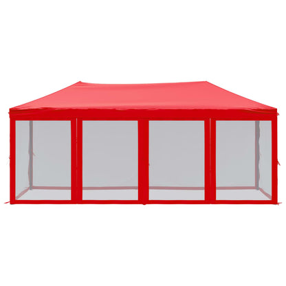 vidaXL Folding Party Tent with Sidewalls Red 3x6 m - 12929