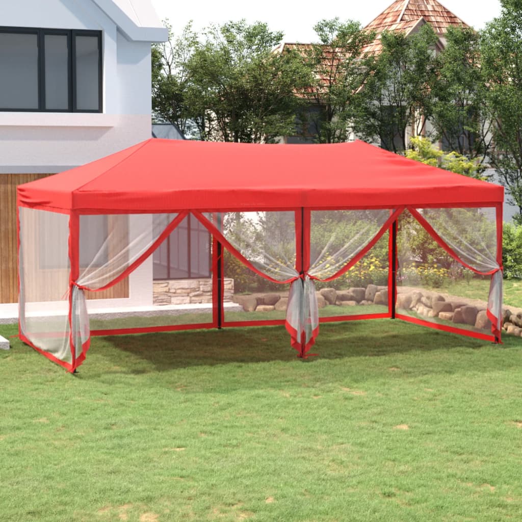 vidaXL Folding Party Tent with Sidewalls Red 3x6 m - 12929