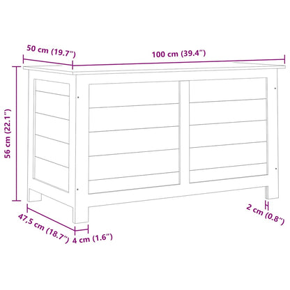 vidaXL Outdoor Cushion Box Anthracite 100x50x56 cm Solid Wood Fir