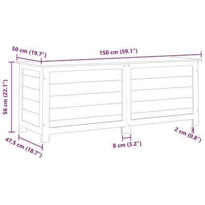 vidaXL Outdoor Cushion Box 150x50x56 cm Solid Wood Fir - Brown