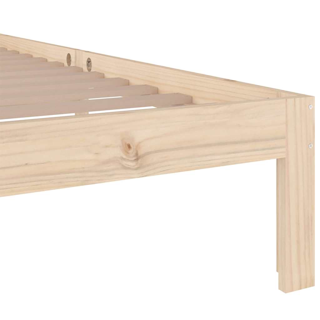 vidaXL Bed Frame without Mattress Solid Wood 90x200 cm - Brown - 205.5 x 95 x 69.5 cm