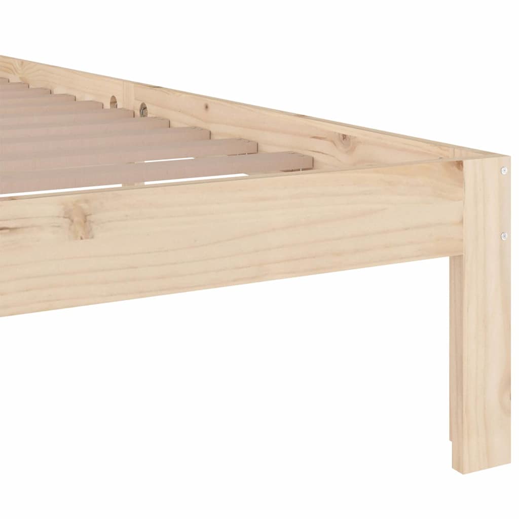 vidaXL Bed Frame without Mattress Solid Wood 120x200 cm - Brown - 205.5 x 123.5 x 69.5 cm
