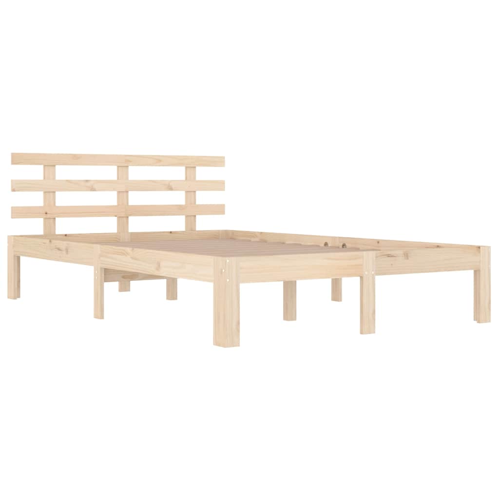 vidaXL Bed Frame without Mattress Solid Wood 140x200 cm - Brown - 205.5 x 143.5 x 69.5 cm