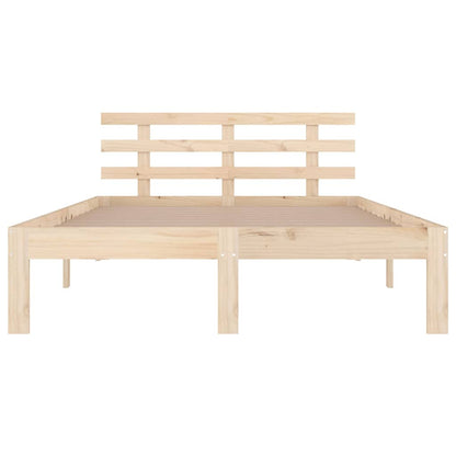 vidaXL Bed Frame without Mattress Solid Wood 140x200 cm - Brown - 205.5 x 143.5 x 69.5 cm
