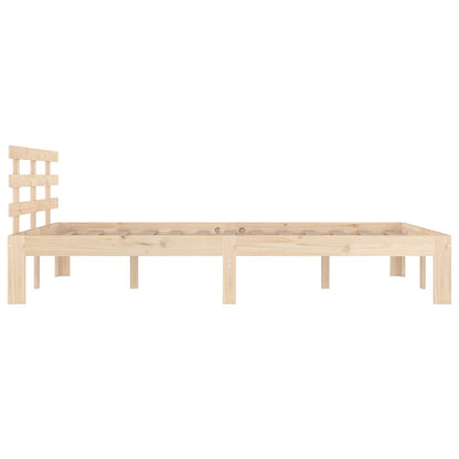 vidaXL Bed Frame without Mattress Solid Wood 140x200 cm - Brown - 205.5 x 143.5 x 69.5 cm