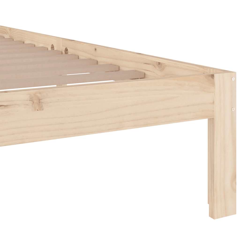 vidaXL Bed Frame without Mattress Solid Wood 140x200 cm - Brown - 205.5 x 143.5 x 69.5 cm