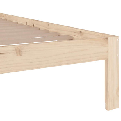 vidaXL Bed Frame without Mattress Solid Wood 140x200 cm - Brown - 205.5 x 143.5 x 69.5 cm