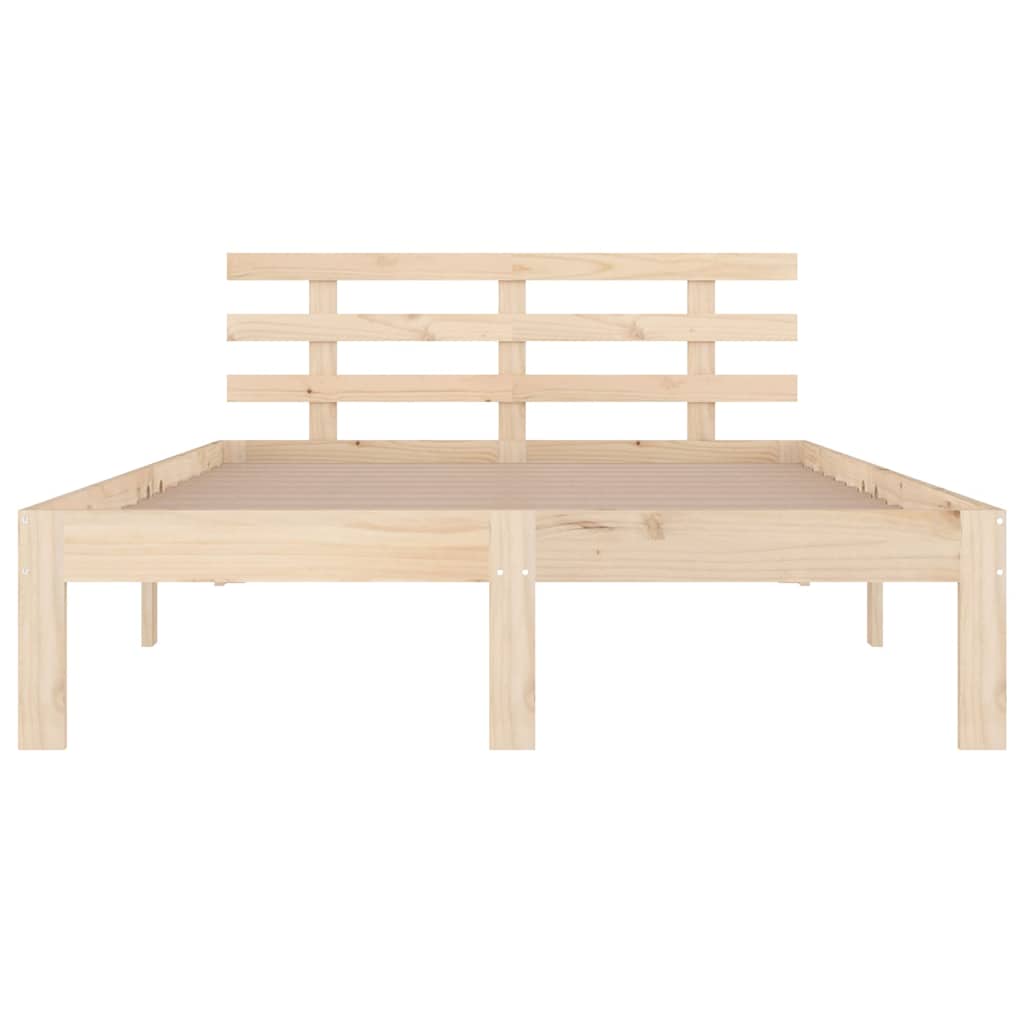 vidaXL Bed Frame without Mattress Solid Wood 150x200 cm King Size - Brown - 205.5 x 153.5 x 69.5 cm