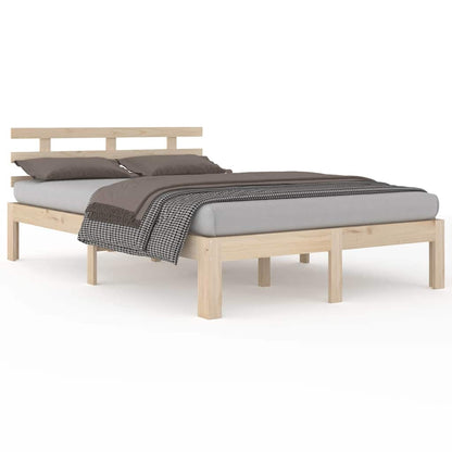 vidaXL Bed Frame without Mattress Solid Wood 200x200 cm - Brown - 205.5 x 203.5 x 69.5 cm