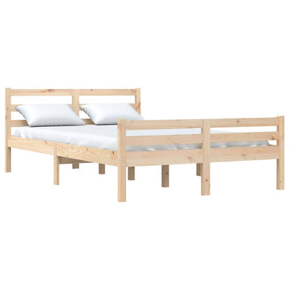 vidaXL Bed Frame without Mattress Solid Wood 150x200 cm King Size - Brown - 205.5 x 155.5 x 69.5 cm