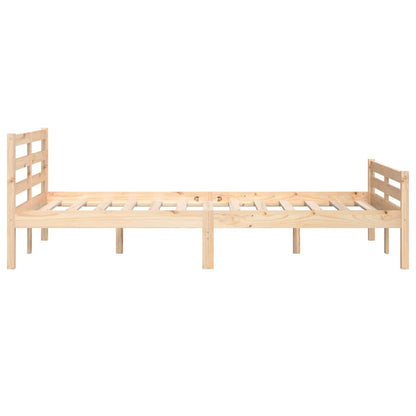 vidaXL Bed Frame without Mattress Solid Wood 150x200 cm King Size - Brown - 205.5 x 155.5 x 69.5 cm
