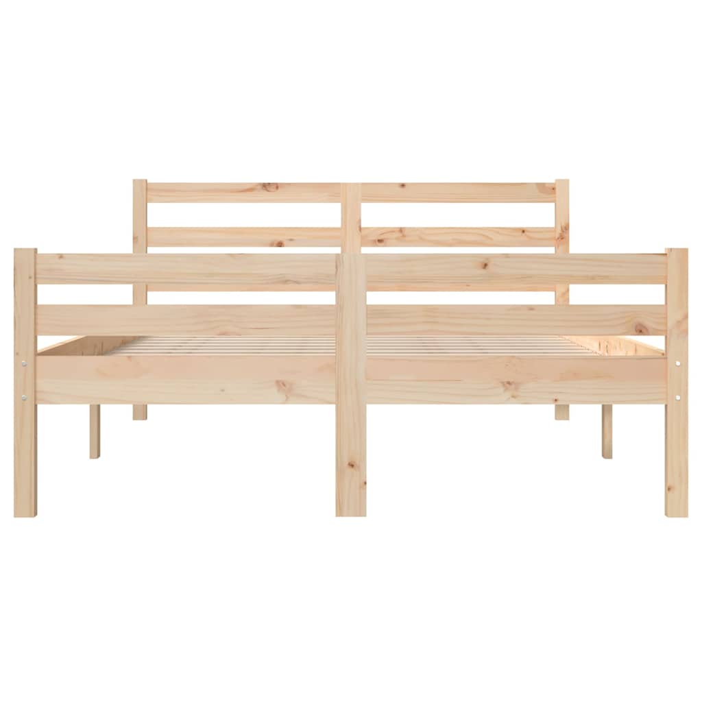 vidaXL Bed Frame without Mattress Solid Wood 160x200 cm - Brown - 205.5 x 165.5 x 69.5 cm - 65023