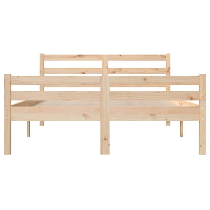 vidaXL Bed Frame without Mattress Solid Wood 160x200 cm - Brown - 205.5 x 165.5 x 69.5 cm - 65023