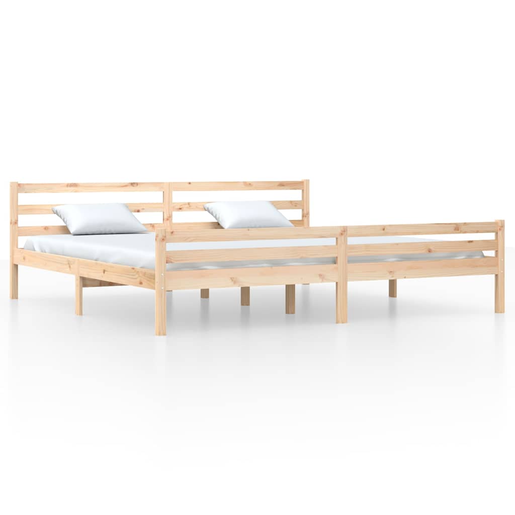 vidaXL Bed Frame without Mattress Solid Wood 200x200 cm - Brown - 205.5 x 205.5 x 69.5 cm