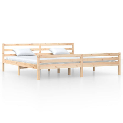 vidaXL Bed Frame without Mattress Solid Wood 200x200 cm - Brown - 205.5 x 205.5 x 69.5 cm