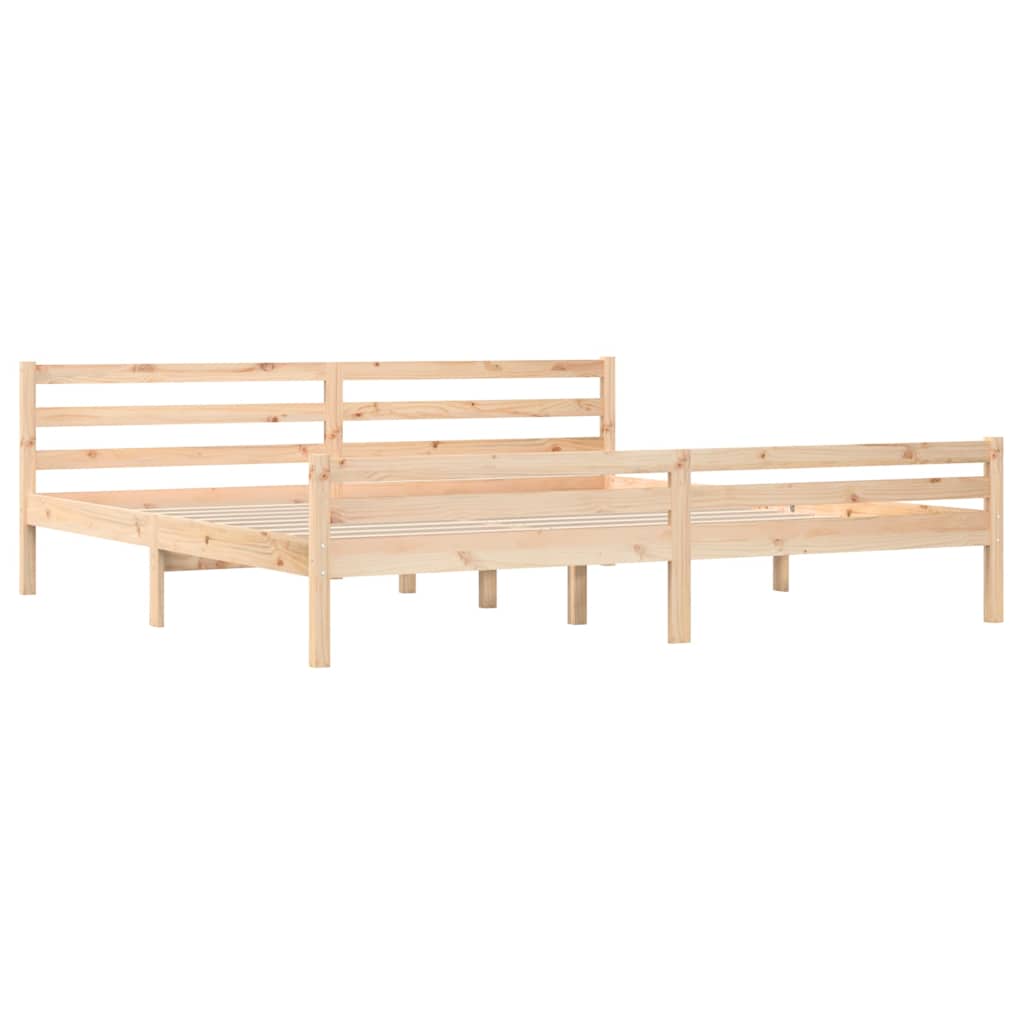 vidaXL Bed Frame without Mattress Solid Wood 200x200 cm - Brown - 205.5 x 205.5 x 69.5 cm