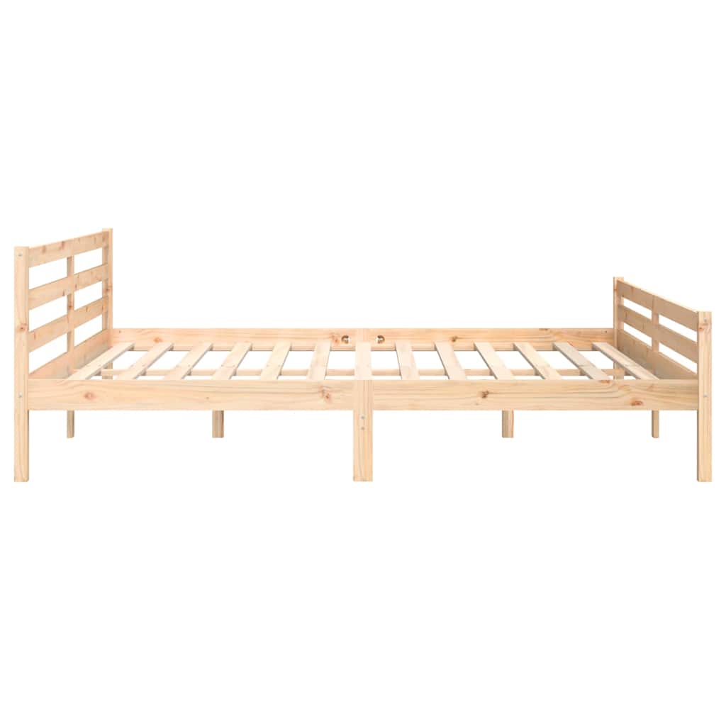 vidaXL Bed Frame without Mattress Solid Wood 200x200 cm - Brown - 205.5 x 205.5 x 69.5 cm