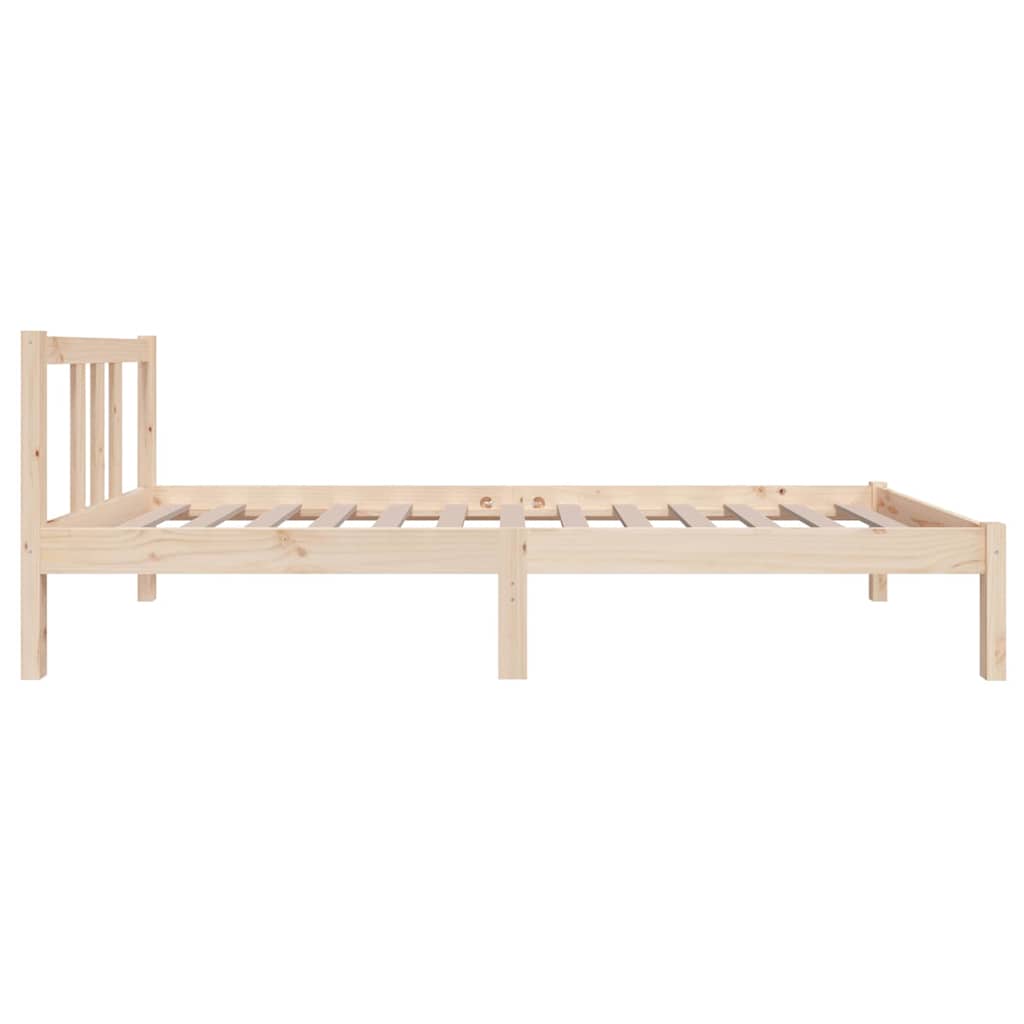 vidaXL Bed Frame without Mattress Solid Wood 75x190 cm Small Single - Brown - 195.5 x 80.5 x 69.5 cm