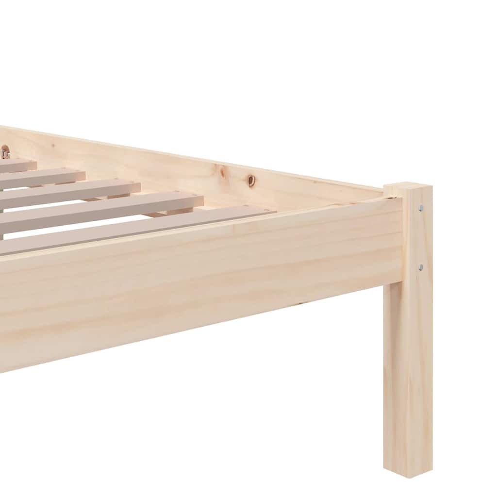 vidaXL Bed Frame without Mattress Solid Wood 75x190 cm Small Single - Brown - 195.5 x 80.5 x 69.5 cm