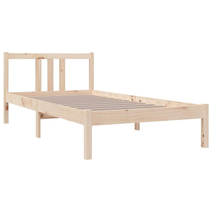 vidaXL Bed Frame without Mattress Solid Wood 90x190 cm Single - Brown - 195.5 x 95.5 x 69.5 cm