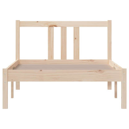 vidaXL Bed Frame without Mattress Solid Wood 90x190 cm Single - Brown - 195.5 x 95.5 x 69.5 cm